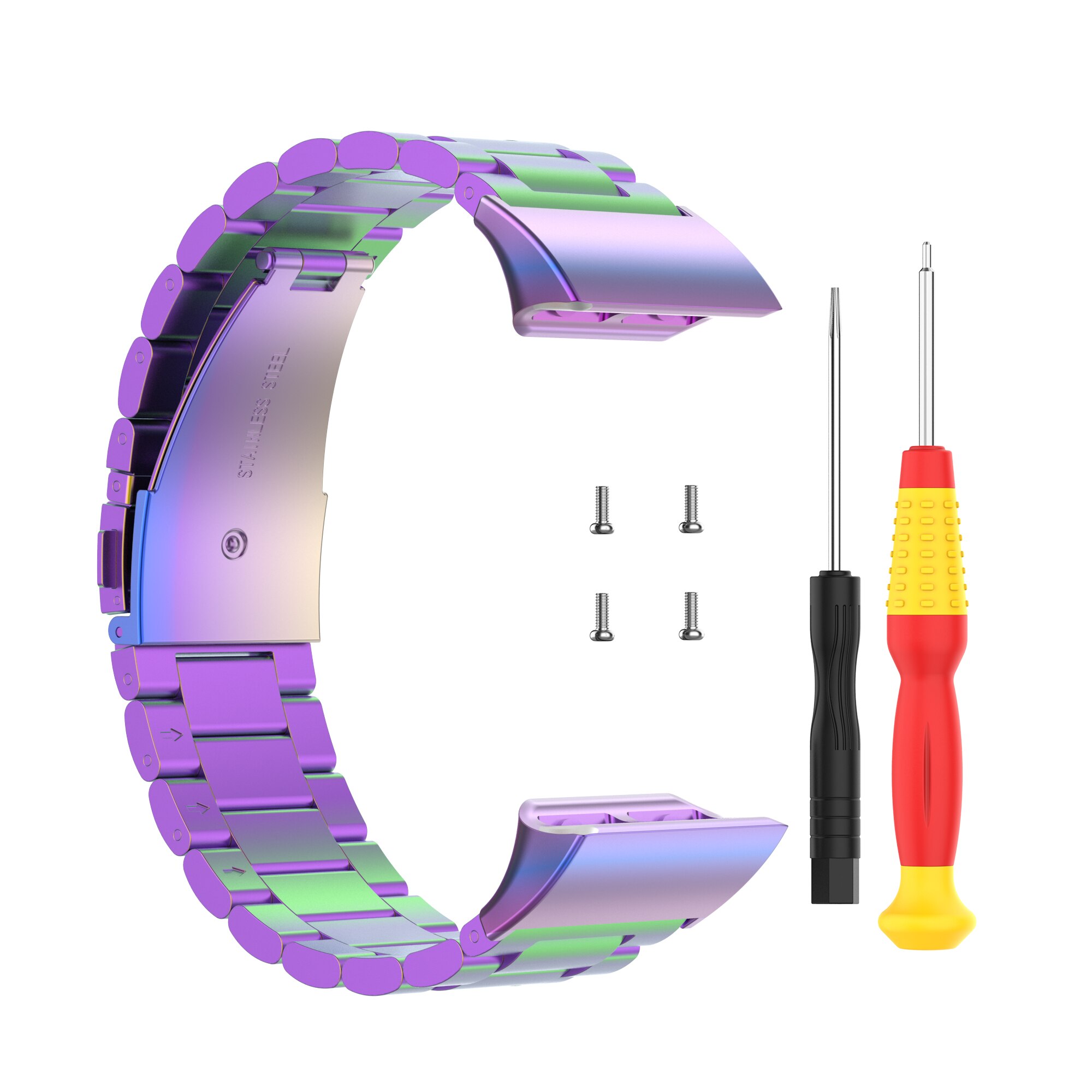 Bracelet de montre en métal en acier inoxydable, pour montre intelligente Garmin Forerunner 30/35, remplacement pour Garmin Forerunner 35: Coloré / Forerunner 30