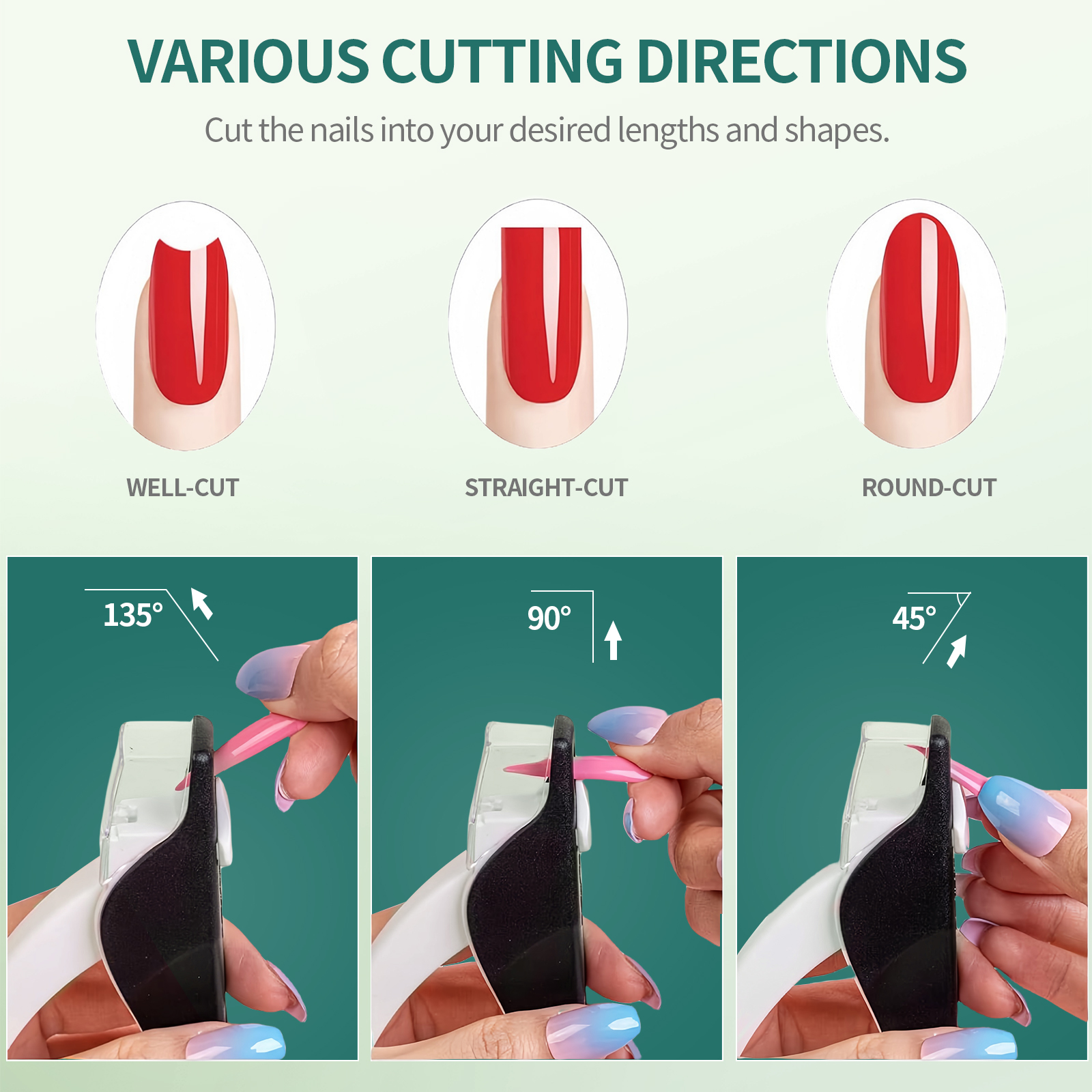 NAILPOP Verstellbarer Acryl-Nagelknipser mit Sizer, professionelles Nagelspitzen-Cutter mit Edelstahlklinge, Trimmer, Manikübetreffend-Werkzeug