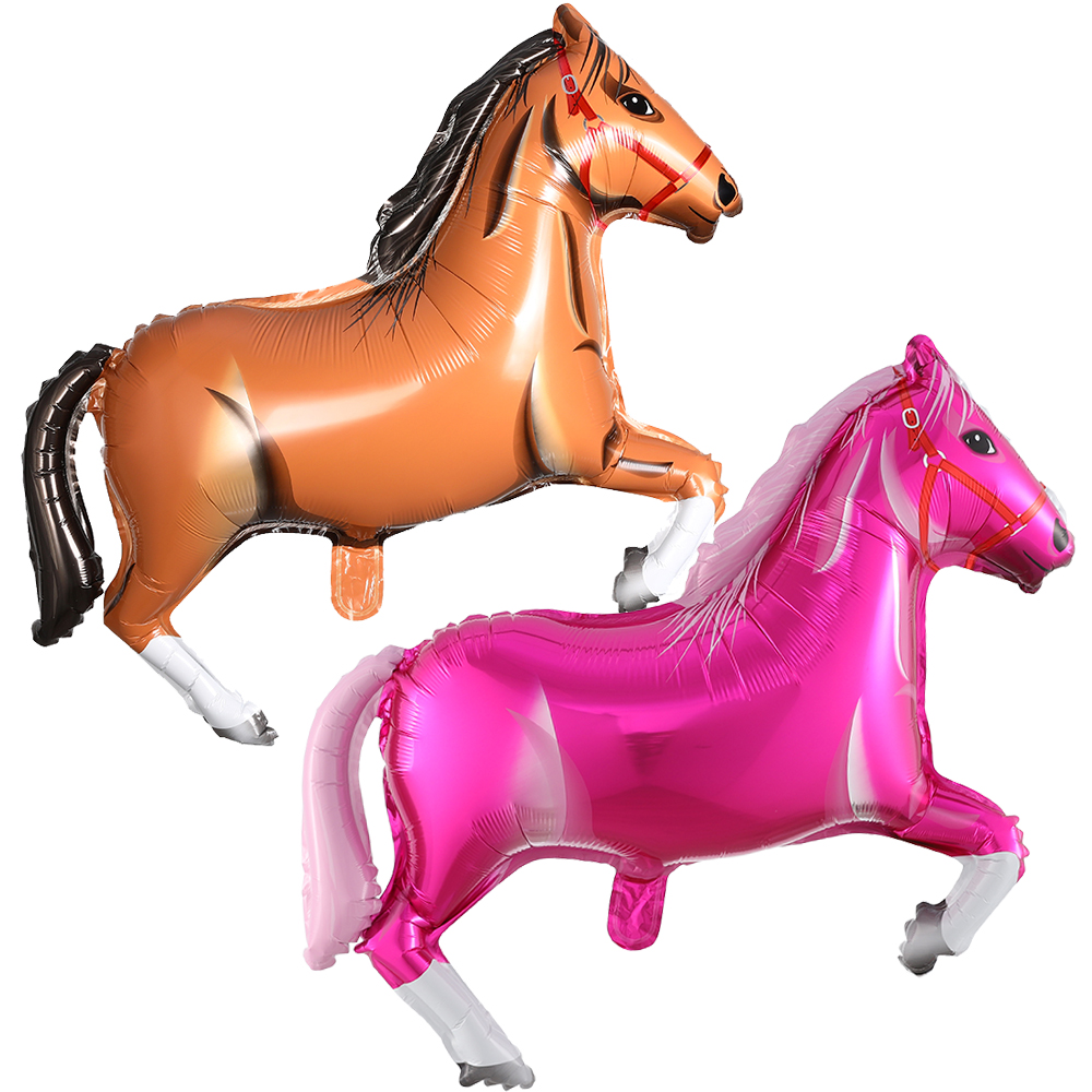 1/2pcs Large Black White Horse Balloon Aluminum Foil Horse-Shaped Balloons Cowboy Birthday Party Decoration Baby Shower Supplies: Reseda