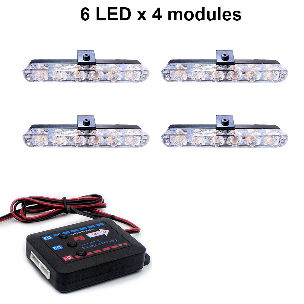 Led-bilgallerlampa led-blinkande varningsljusramp brandbil motorcykel polis nödsignallampa suv släpvagnslampa 12v: Rgb / 6000k