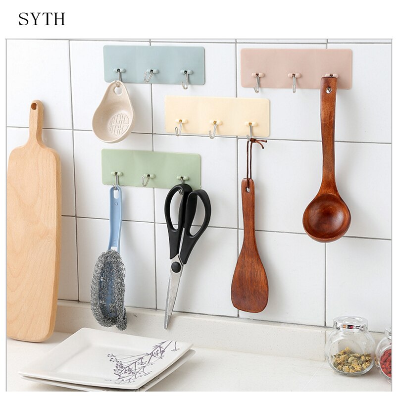 Syth 3 Stks/set Zelf Badkamer Keuken Wolken Hanger Zelfklevende Haken Stick Op Wall Opknoping Deur Kleren Handdoekhouder Rekken