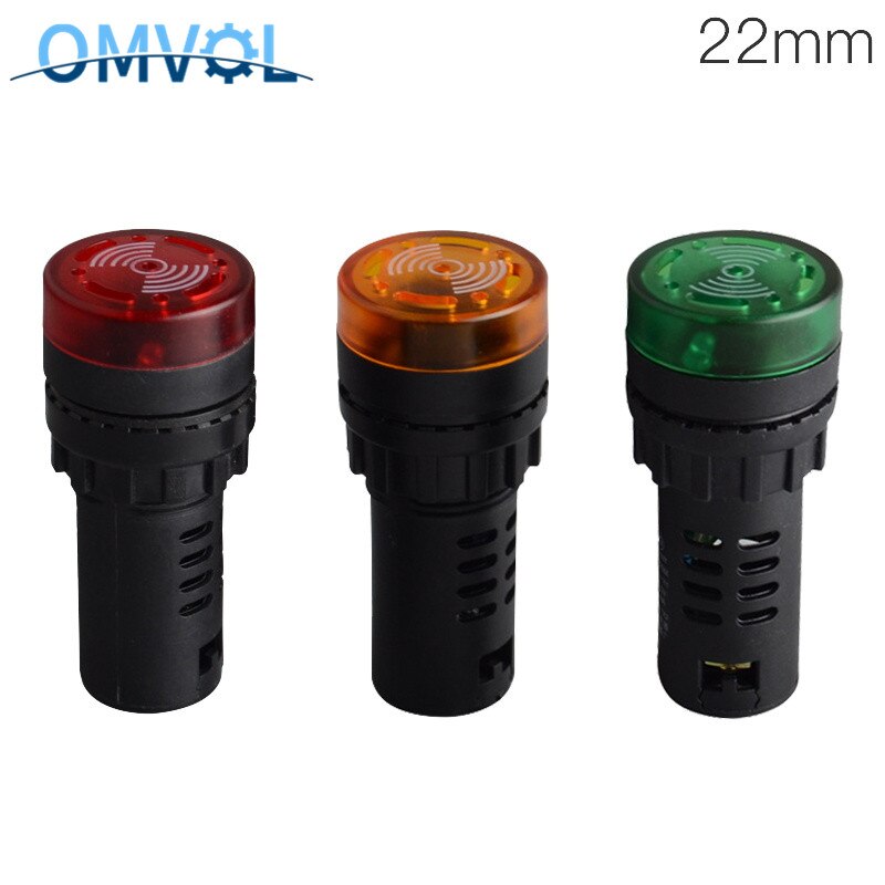 1PC AD16-22SM Panel Mount 22mm led Indicator buzzer 5v 12V 24V 110V 220V