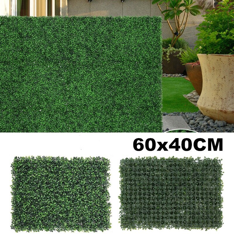 Realistic Thick Artificial Hedge Boxwood Fence Privacy Screen Panels Uv Protection Home Outdoor Green Backyard Foliage Backdrop