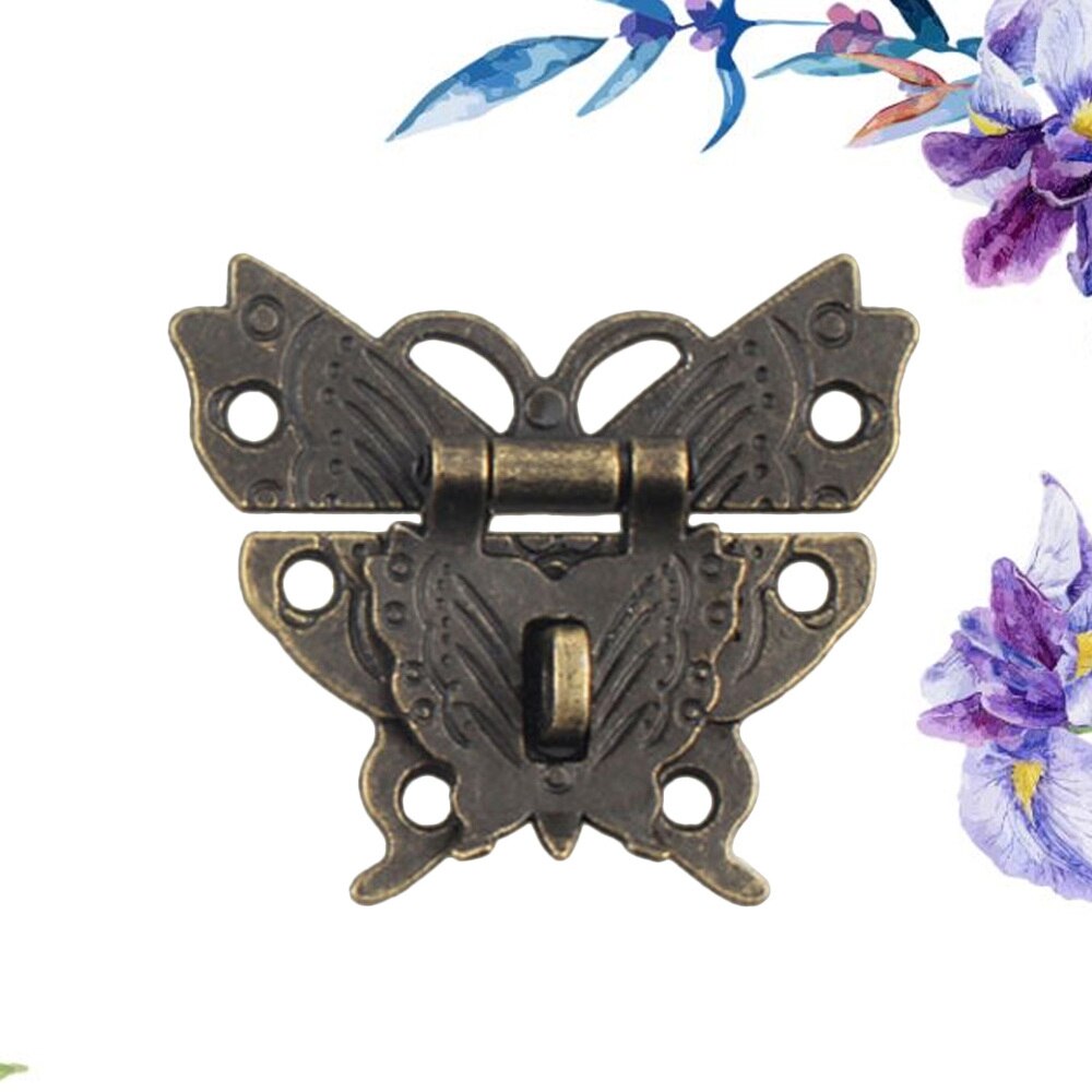 2PCS Antique Alloy Wood Box Padlock Clasp Drawer Suitcases Hasp Buckle Clasp Furniture Hardware