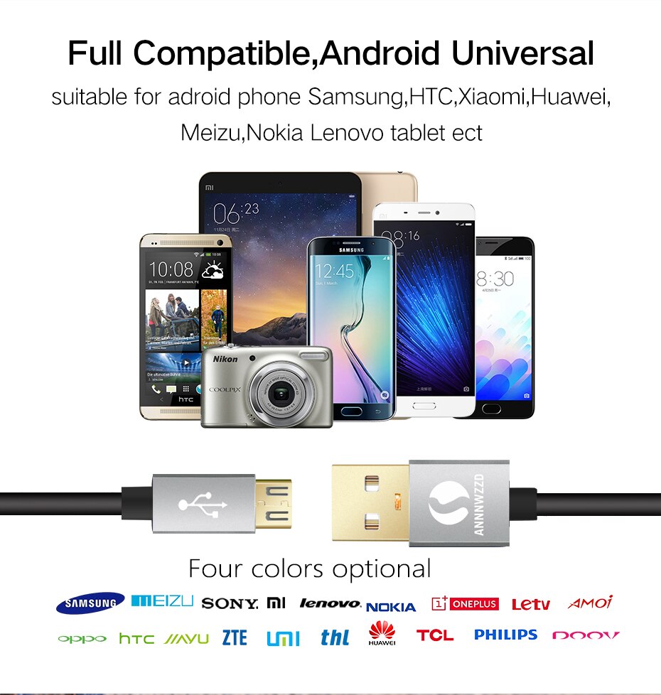 Micro USB Kabel Fast Charger Cable Charger adapter Data Cabel Voor Samsung Xiaomi Huawei Android Charge Micro usb