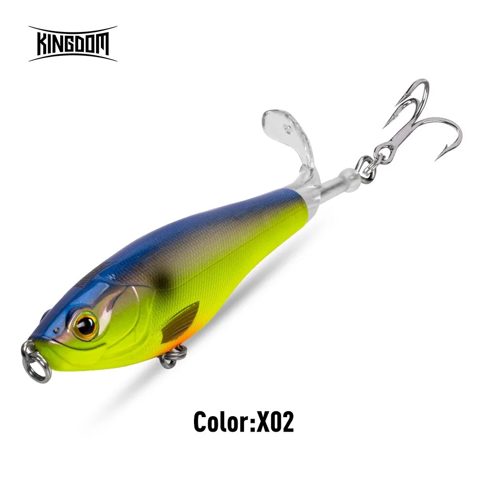 Reino Topwater Hélice Lápis Isca Popper Whopper Plopper 90mm 11g 110mm 17g Wobblers Artificiais Para Bass Pike Hard Lures: 120 milímetros / YELLOW