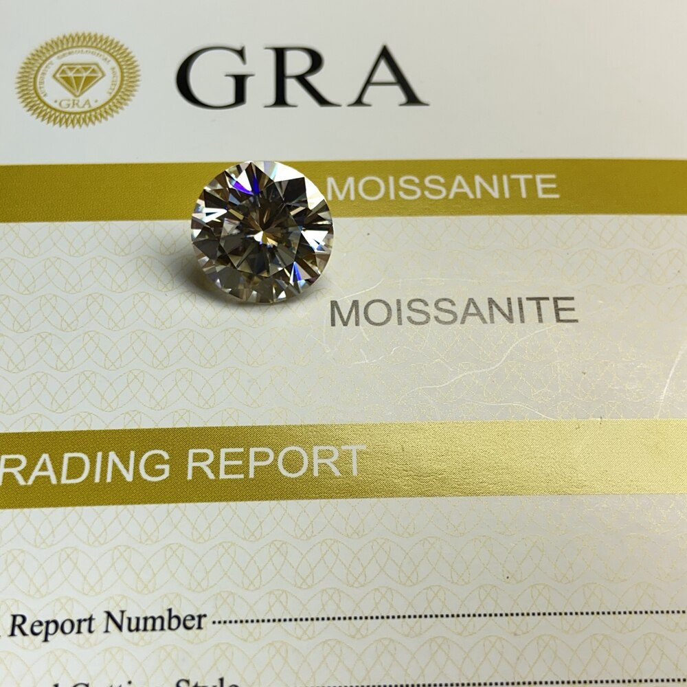 Piedra moissanita suelta de 7,5mm, 2 cts IJ, excelente corte, anillo de piedra de diamante