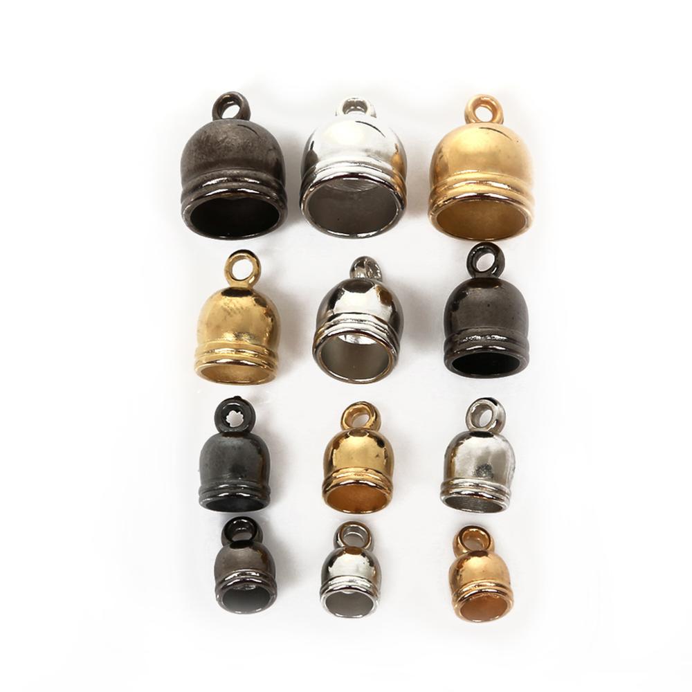 50 teile/los Ohrringe Halskette Ende Spitze Quaste Caps Leder Cord Crimps End Caps Perlen Kappe Verschluss Für DIY Schmuck Machen