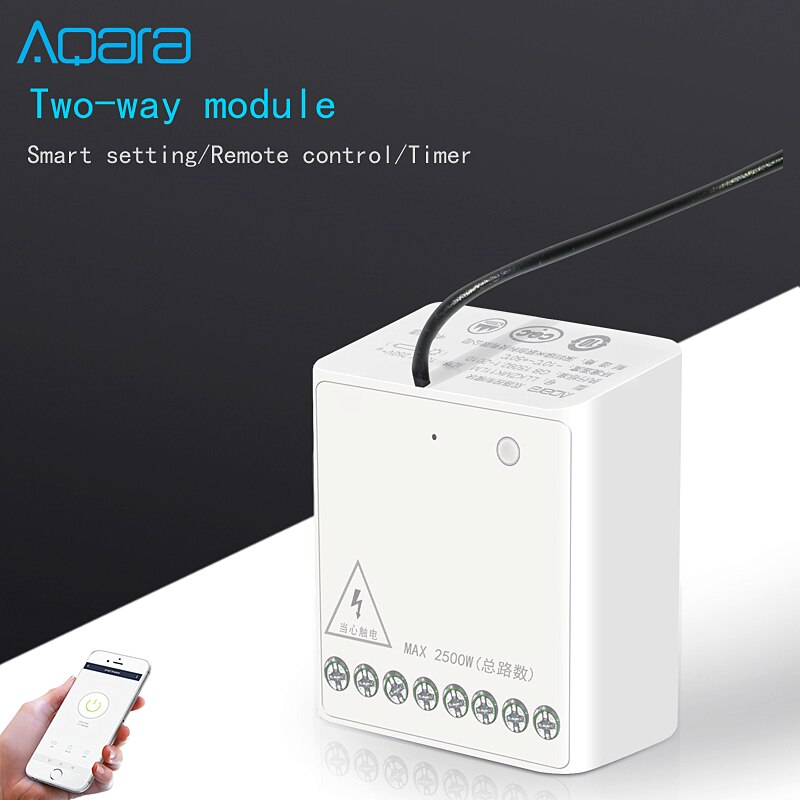 Aqara Module de relais sans fil contrôle bidirectionnel Double 2 canaux commutateur contrôleur lumière intelligente pour mi Home original xiaomi