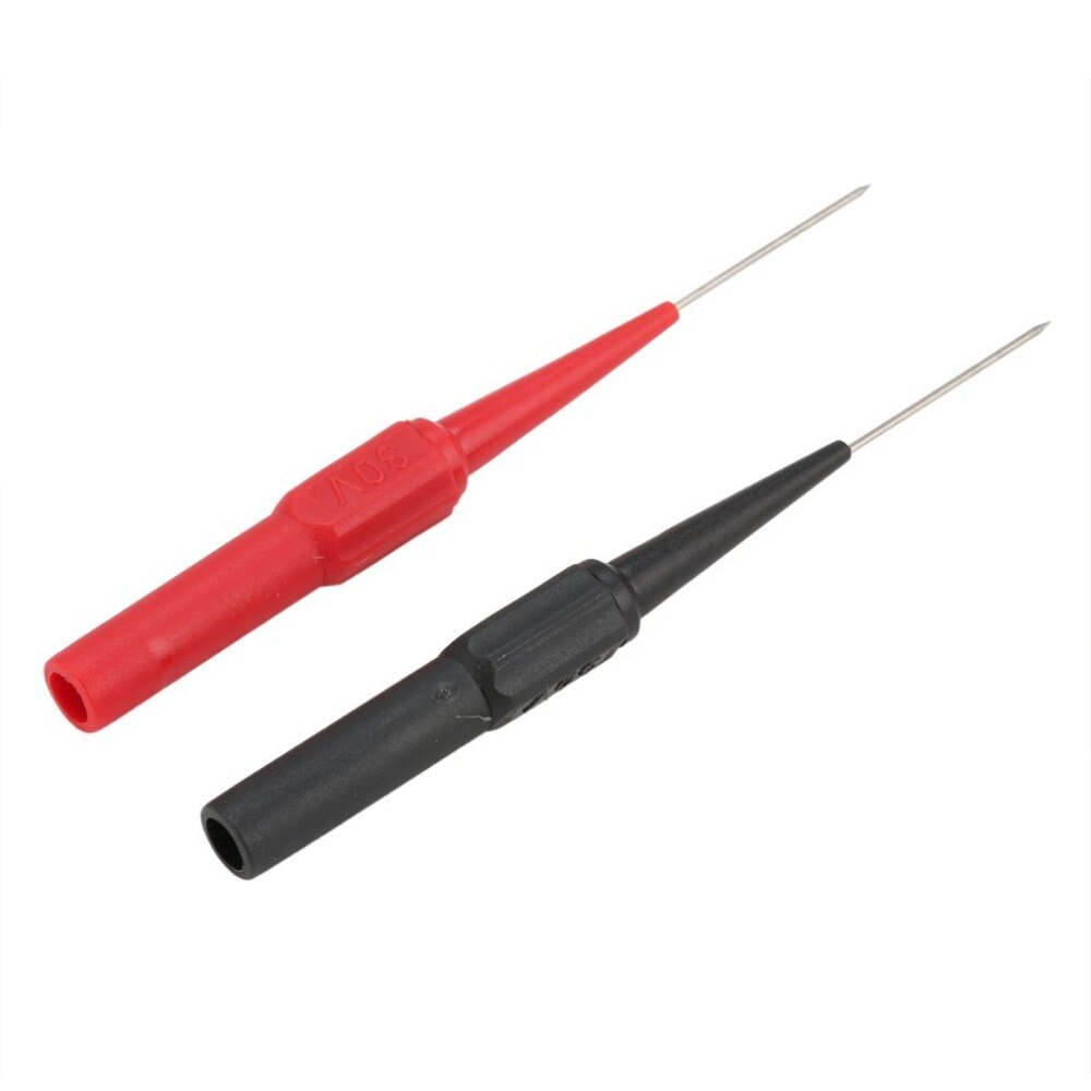2 stuks 4mm Jack Koper Test Lead Probe Rvs Test Naald Multimeter Gereedschap Zwart/Rood Voor Banaan plug