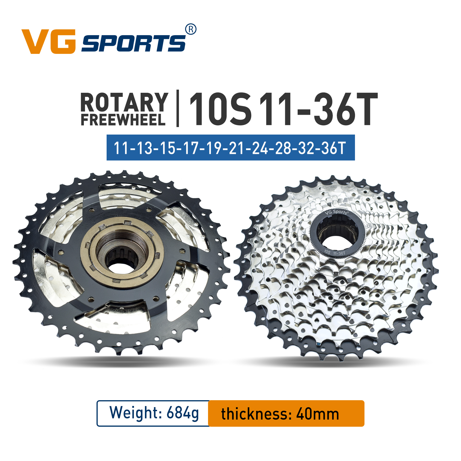 VG Sportfiets Tandwiel 5/6/7/8/9/10/11 Speed Draad Vrijloop 14-28T 13-28/32T 11-32/36T Tandwielen Compatibel met roterende Hub: Marineblauw
