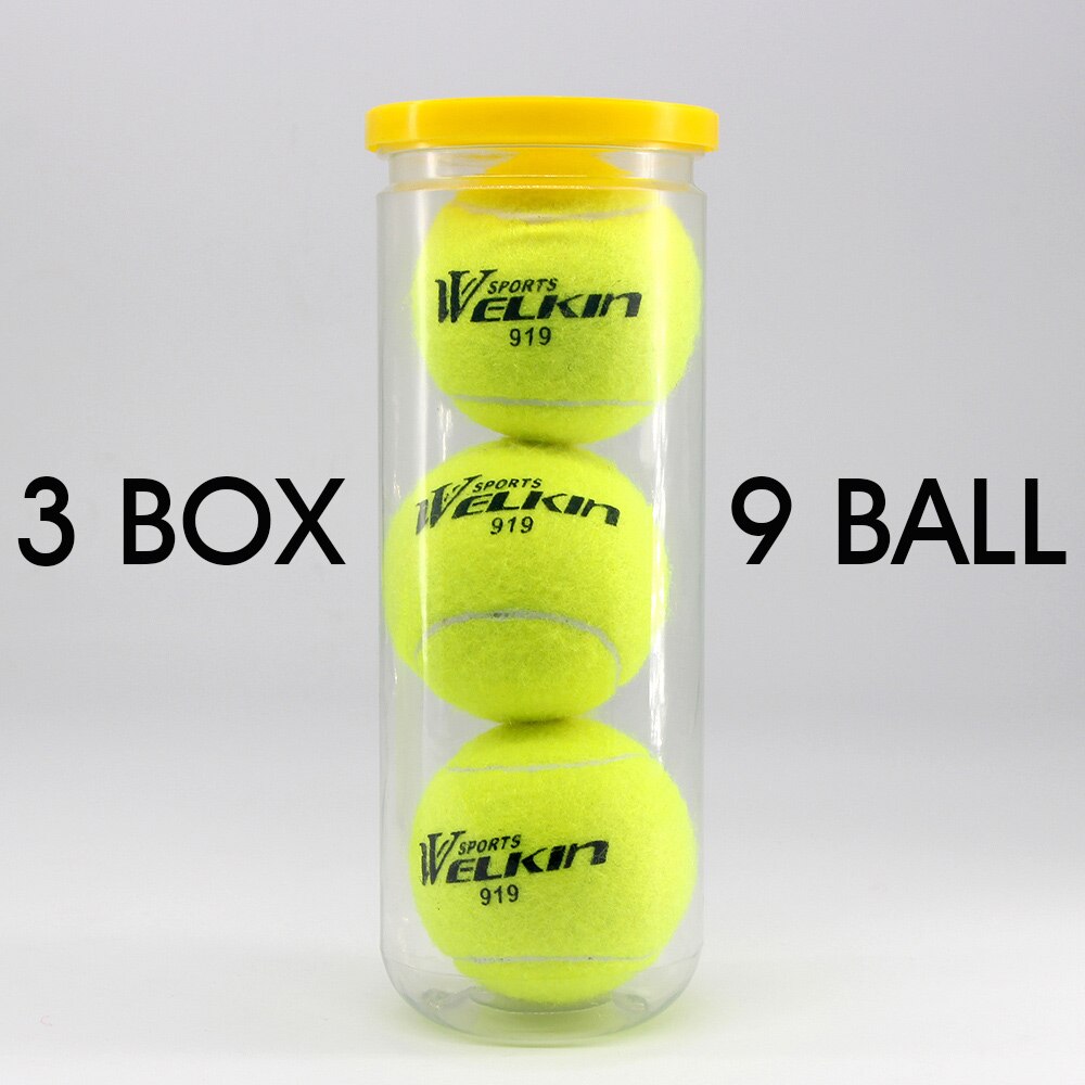 WELKIN-balle élastique de Tennis en caoutchouc, balle élastique Durable pour la pratique du Tennis, école de plaisir Club compétition, 3 pièces/lot: 9 pcs balls