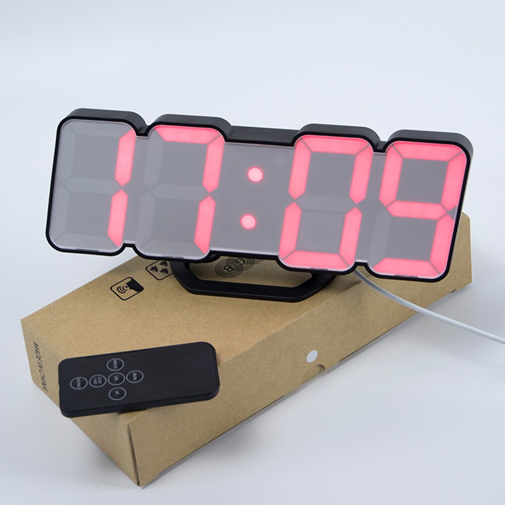 Aktualisierung 3D Fernbedienung Digitale Wanduhr 115 Farben LED Tisch Uhr Zeit Alarm Temperatur Datum Klang Kontrolle Nacht Licht