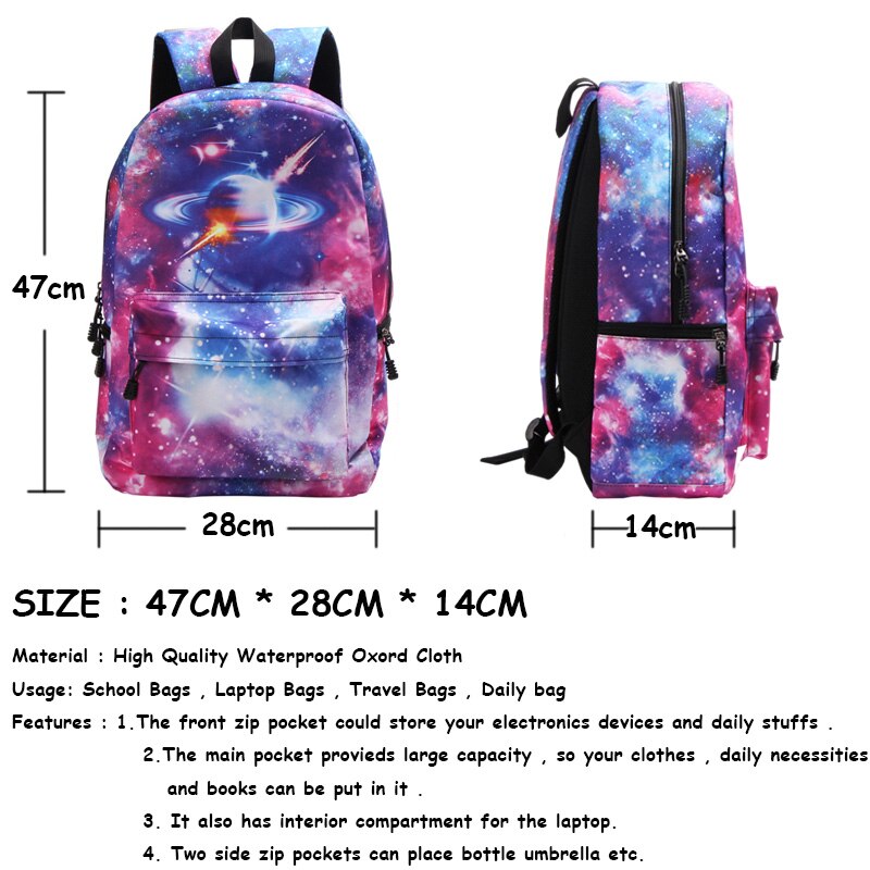 Sac à dos univers étoile pour adolescents, garçons et filles, galaxie planète, pour l&#39;école, pour ordinateur portable, pour enfants