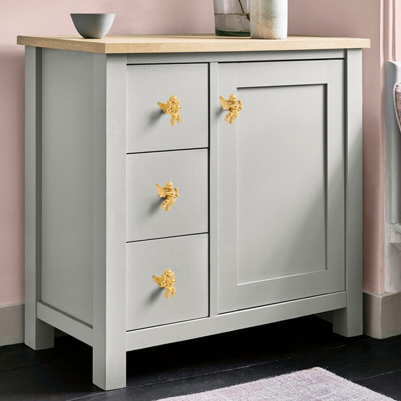 Messing Europese Angel Shaped Handvatten Gold Cupido Garderobe Keuken Garderobe Kast Handgrepen Locker Knoppen Meubilair Hardware