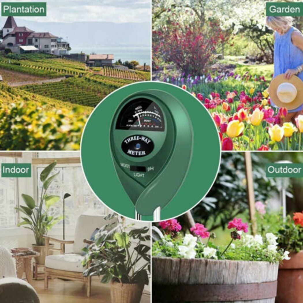 3 In 1 Soil Ph Meter Soil Tester PH Moisture Meter Temperature Sunlight Intensity Measurement Meter Kit For Garden Plant Testing
