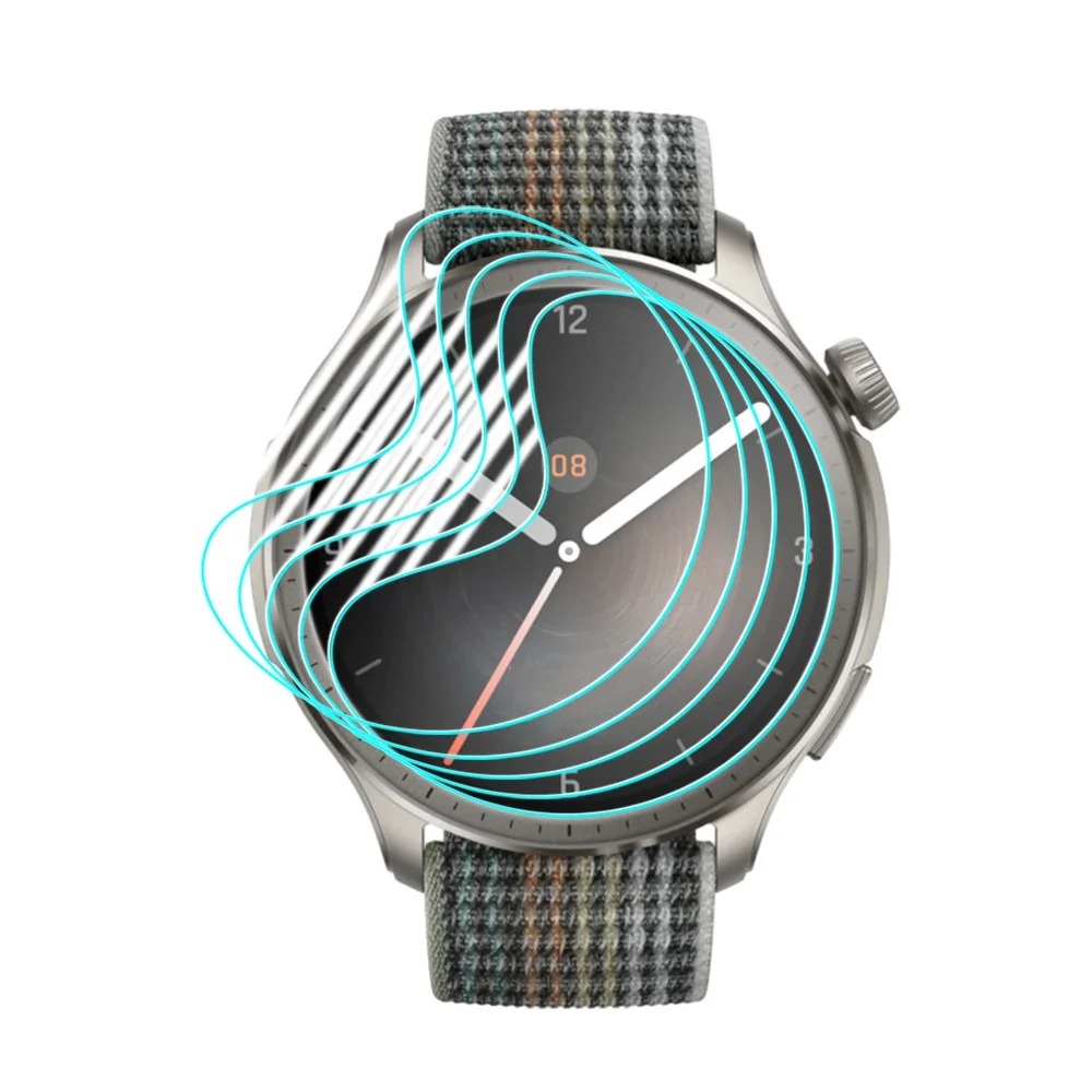 Doorzichtige Anti-Kras Beschermende Film Voor Amazfit Balans Hydrogel Film Voor Amazfit Balans Smartwatch Screenprotector Accessoires: Black Yellow