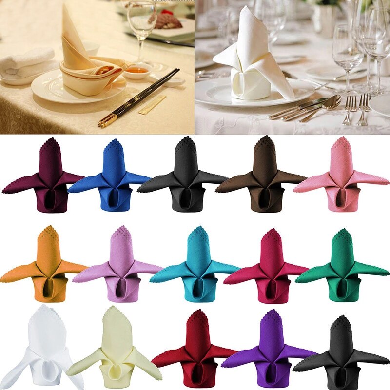 1Pc Cloth Napkin Polyester Table Napkins Restaurant Dinner Wedding Table Napkins Banquet Decor Supplies Party Decoration