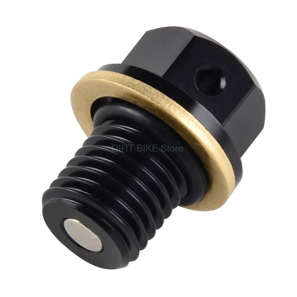 Tornillo de perno de tapón de drenaje de aceite para Kawasaki, Z750, Z750S, 2004, Z900RS, , Z, 750, 750S, 900RS, 250, 650, 1000, Ninja 800, ZX, 14, 11 ER: Negro