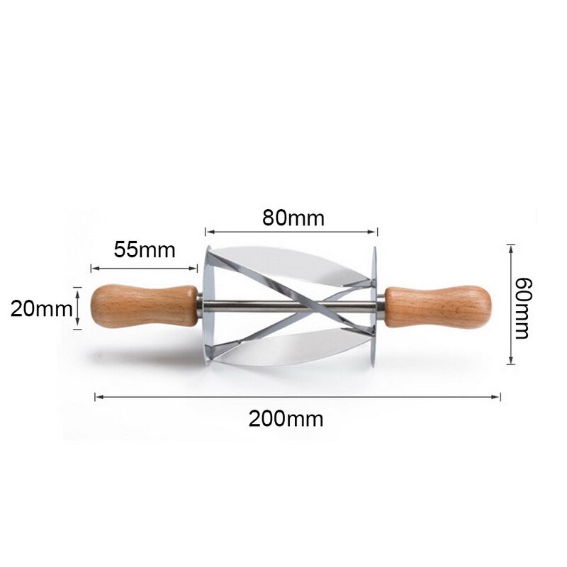 Stainless Steel Rolling Cutter For Making Croissant Bread Wheel Dough Pastry Knife Wooden Handle Baking Kitchen Knife