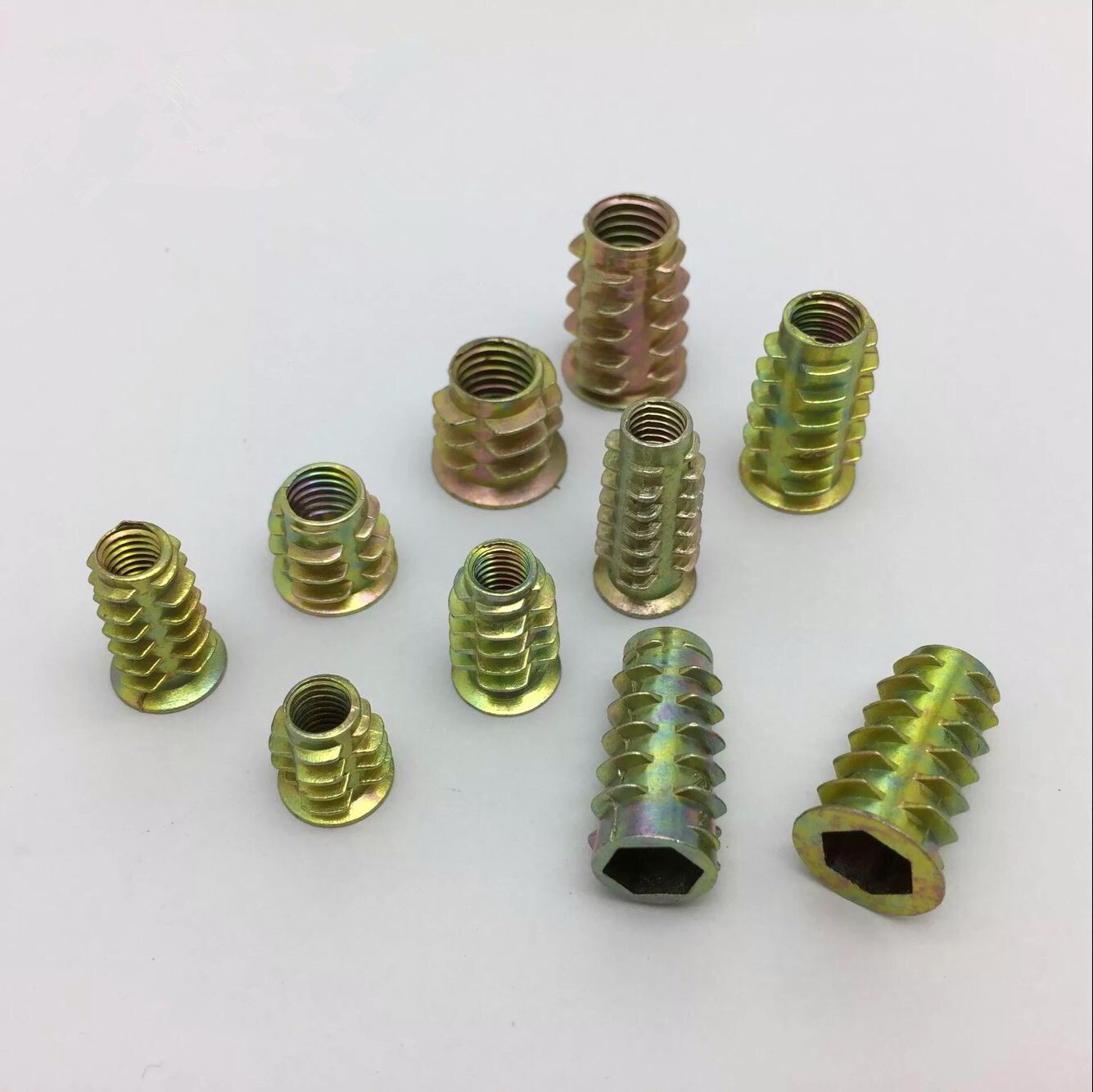 100pcs Hex Drive Head Threaded Nut for wood bushing insert M4 M5 M6 M8 M10
