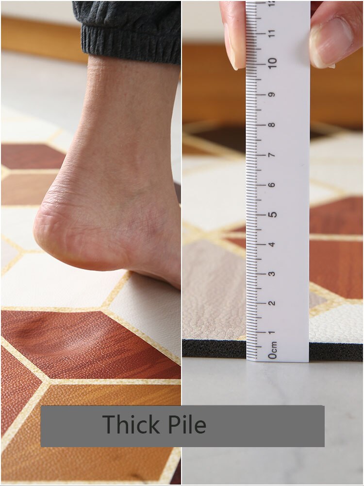 Waterproof Kitchen Carpets PVC Leather PU Kitchen Mats Oil-proof Anti-skid Bathroom Rug Door Mat Bedroom Carpet Tatami Kitchen
