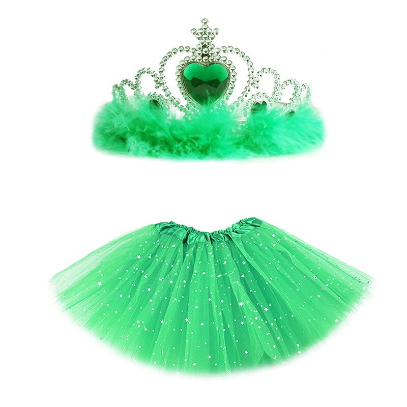 Enfant en bas âge bébé fille princesse Tulle Tutu jupe + couronne fête d'anniversaire Costume solide jupes décontracté Mini jupes: D