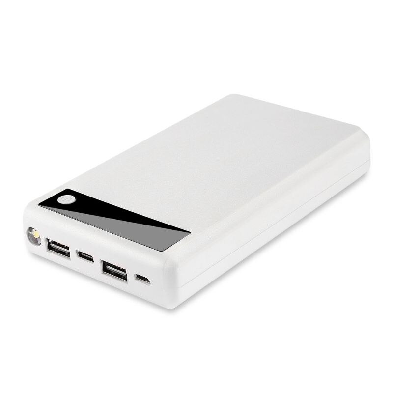 Scatola DIY Power Bank - Batteria 6x 18650 - Uscita USB 5V 2.1A - Ingresso Micro USB/Type-C - Plastica