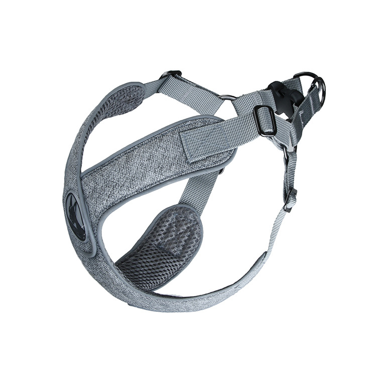 Reflective Dog Collar Harness For Small Medium Dogs Padded Harnesses Vest Puppy Dog Chest Strap Chihuahua Pug Pet Supplies 25: Gray / M