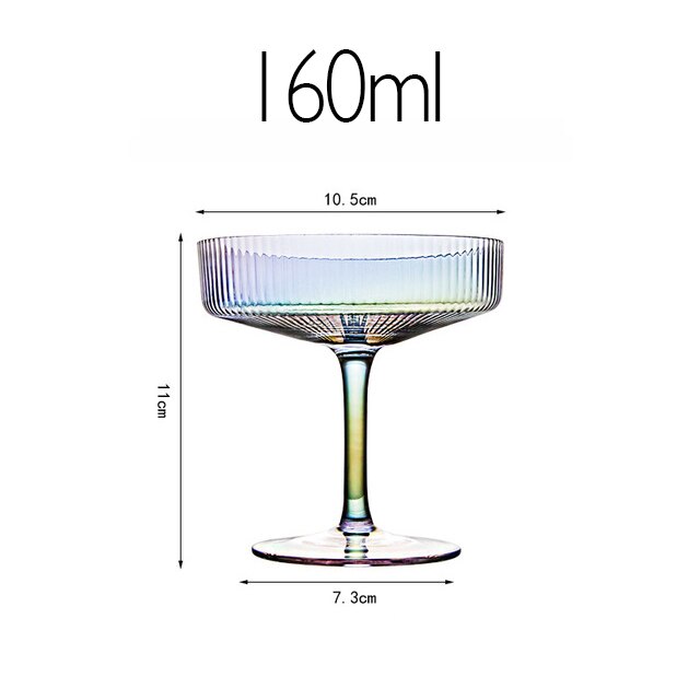 restaurant striper cocktail vin glass kopp beger iskrem yoghurt beger pudding dessert tallerken høy bolle kake matbit beholder: Farge 160ml