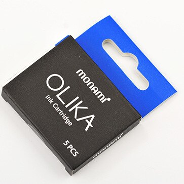 Korean Monami OLIKA Transparent Candy Color Ink Fountain Pen Set 0.38mm Meduim EF Nib School PVC Plastic Sign Pen Ink Cartridge: Blue Ink