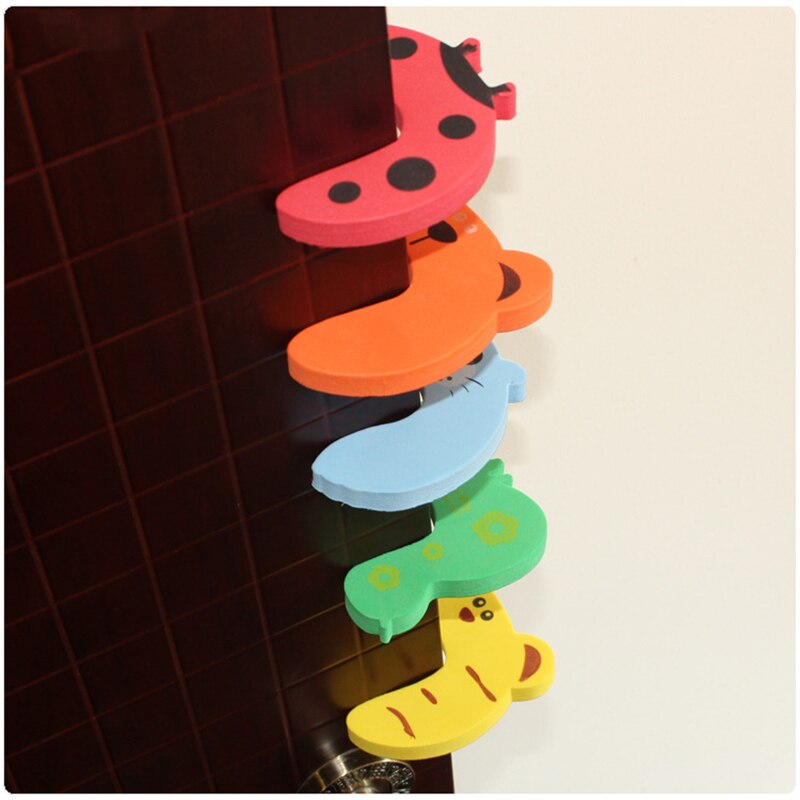7Pcs/Set Cartoon Animal Foam Door Stopper Baby Finger Protect Door Holder Safety Locks Security Guard Door Knob Wall Protection
