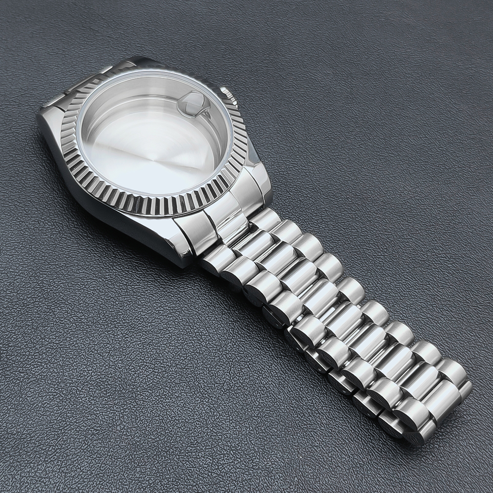 NEITON 36MM/39MM Watch Case Fit NH34/35/36 ETA2824 2836 Movement Sapphire 100m Waterproof Presidential Bracelet Strap