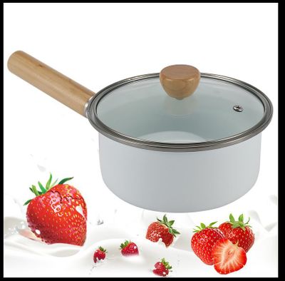 18CM red Soup Pot Saucepan Portable Stockpot Milk Heating Nonstick Cooking Pan Kitchen Cookware For Gas Induction C
