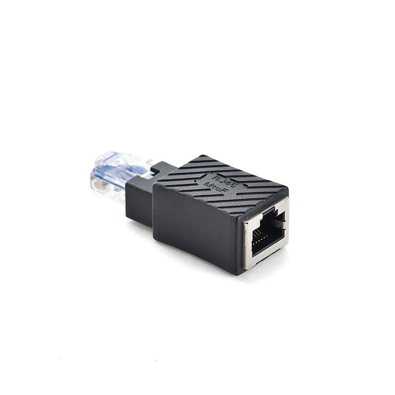90/180/270 Degree Right Angle RJ45 Male To Female Cat5/6 Ethernet LAN Extension Adapter: straight