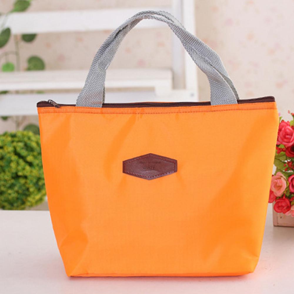 ISKYBOB Portable Insulated Canvas lunch Bag Thermal Food Picnic Lunch Bags for Women kids Men Cooler Lunch Box: orange