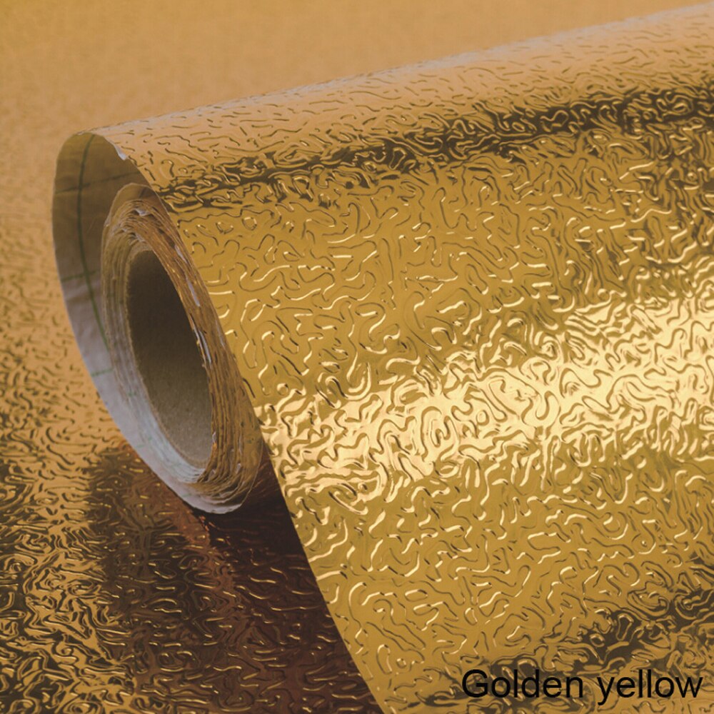 40W * 100L CM cuisine mur poêle papier d'aluminium résistant à l'huile autocollants Anti-encrassement haute température auto-adhésif Croppable papier peint: Goldenyellow40x100cm