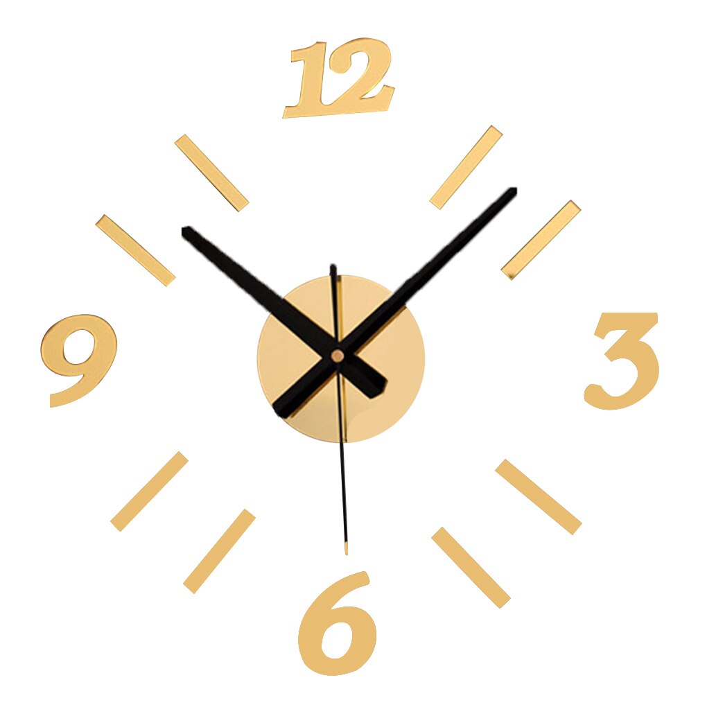 Reloj de pared de números DIY, relojes adhesivos con espejo acrílico rojo/negro para decoración del hogar: 2