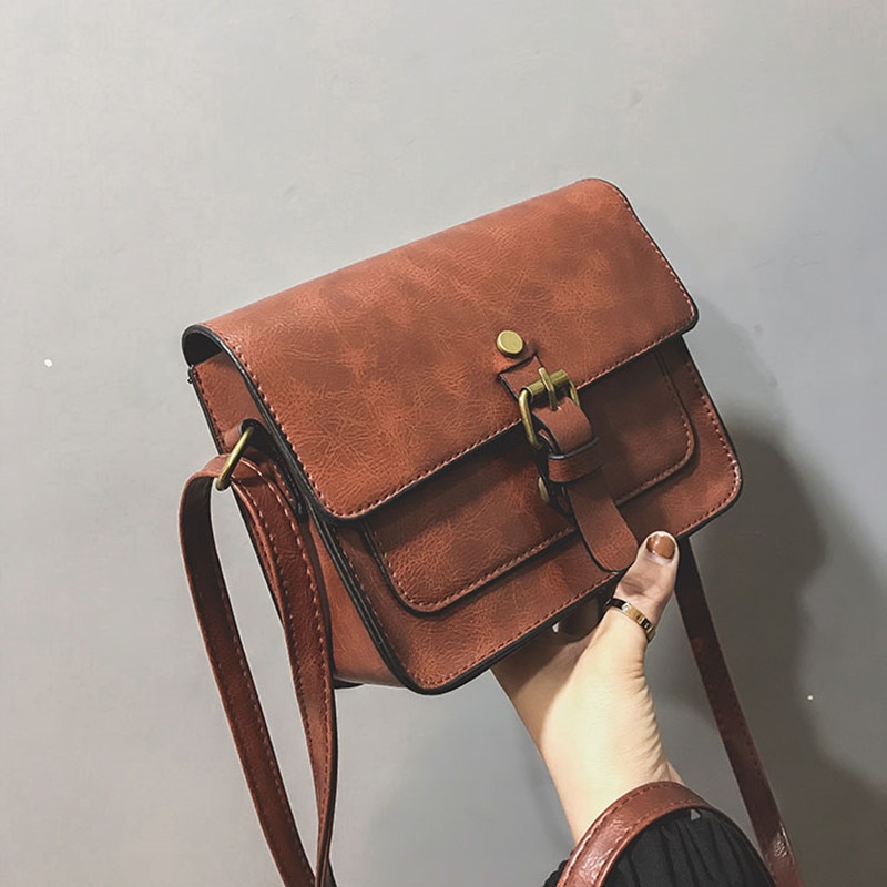 Vintage Women Flap Casual Leather Shoulder Bags Lady Crossbody Messenger Bag Envelop Clutch Purse