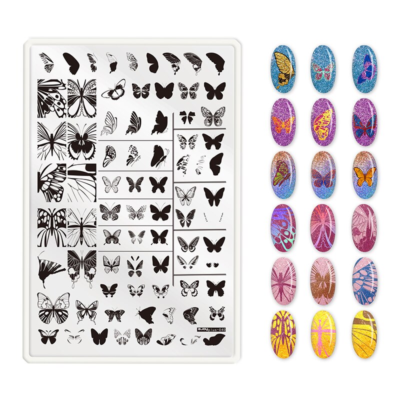 ANGNYA Square Dandelion Nail Stamping Plates Animal Patterns Stainless Steel Nail Art Stencil Tools Stamp Plate 9.5*14.5: ZJOYPLUS 40