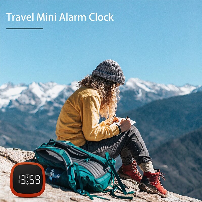 Trendy LED Mute Alarm Clock Office Bedside Shockproof Silicone Sound Activated Digital Alarm Clock Interior Decoration