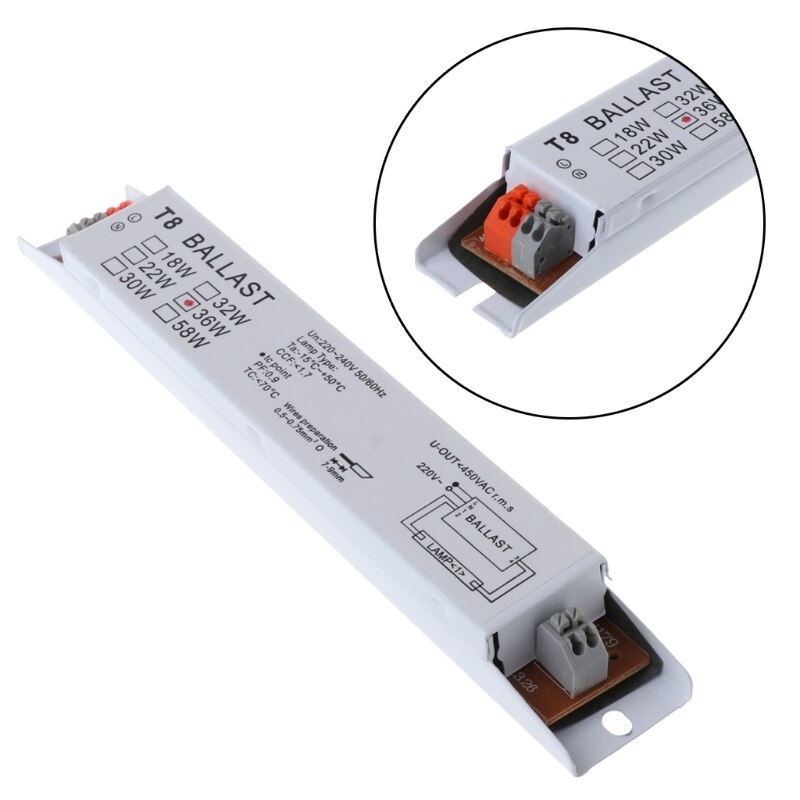 220-240V AC 36W Wide Voltage T8 Electronic Ballast Fluorescent Lamp Ballasts