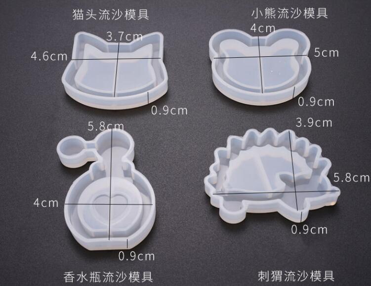 Silikonform für treibsand-shake-eiscreme-anhänger, tropfende eis am stiel-harzform, sternenbär-schlüsselanhängerform, kawaii-bastelbedarf, uv-harz-zubehör