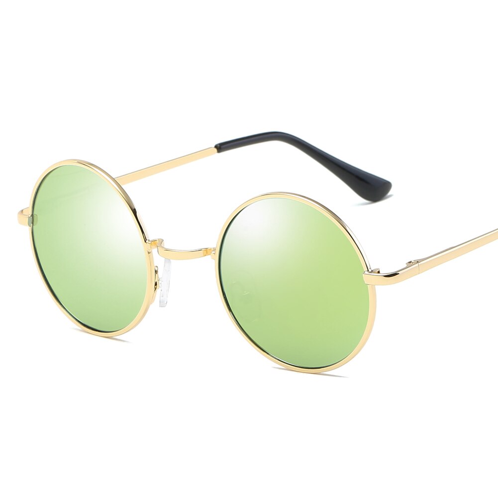 Gafas de sol con montura redonda pequeña, gafas de sol polarizadas Retro, gafas de sol clásicas circulares doradas, plateadas, azules, negras, UV400, lentes de sol para dama y hombre