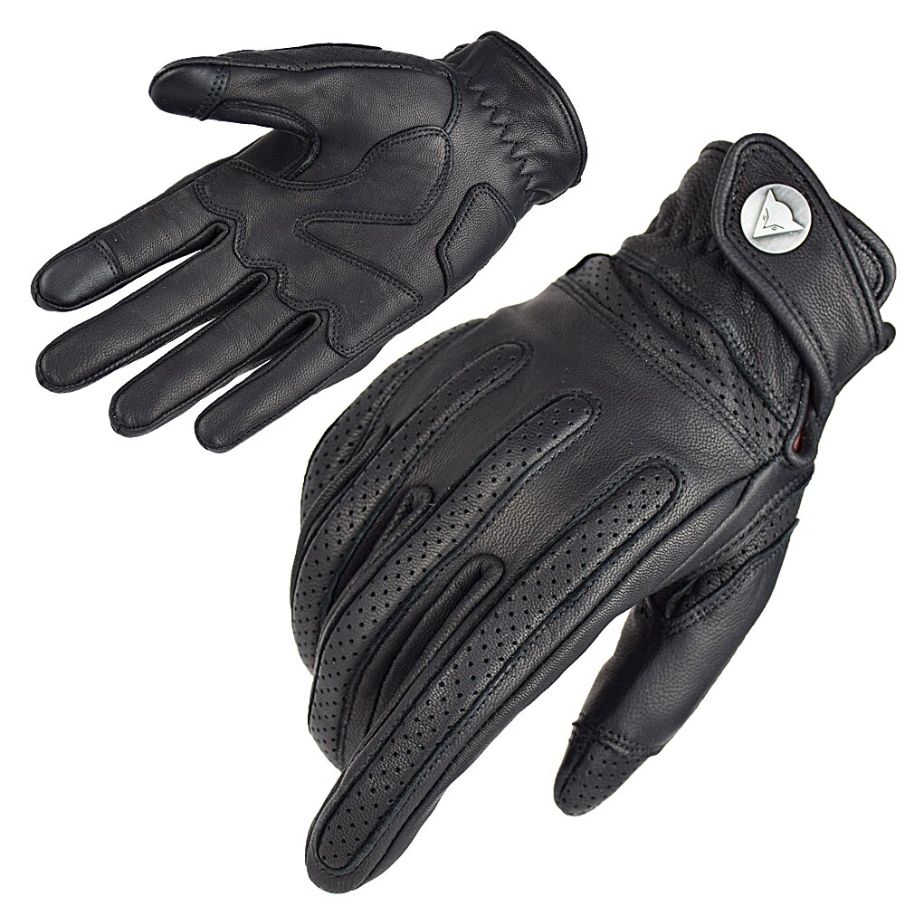 Retro luvas da motocicleta touchscreen moto equitação luvas dedo cheio primavera do vintage couro luva guantes