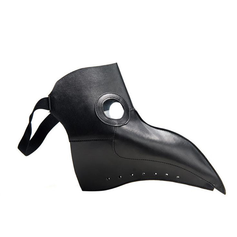 Máscara de Doctor de peste negra para Halloween, disfraz de médico de goma Steampunk, máscara de látex con pico de pájaro, accesorios de Cosplay para niños y adultos: Blanco