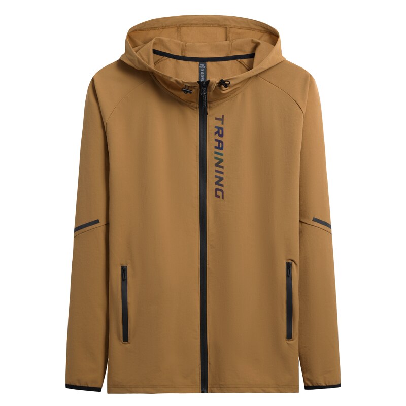 Veste de sport à capuche pour hommes, sweat-shirt d'entraînement, Jogging, Fitness, séchage rapide, manches longues, manteau respirant: yellow / L