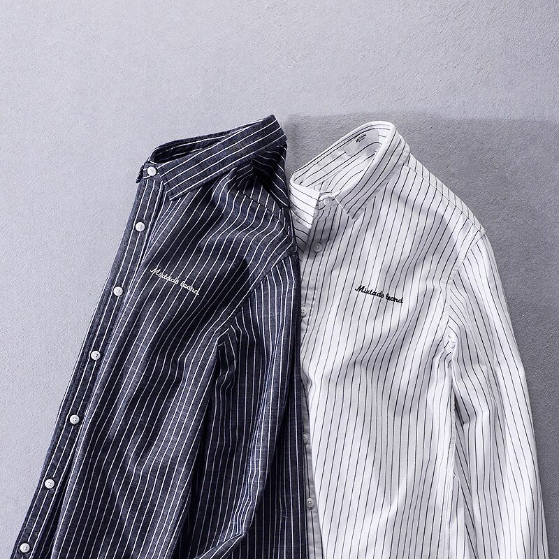 mannen lange mouwen streep shirt katoen shirts voor mannen trend casual mode shirt heren lente en zomer shirts mannelijke