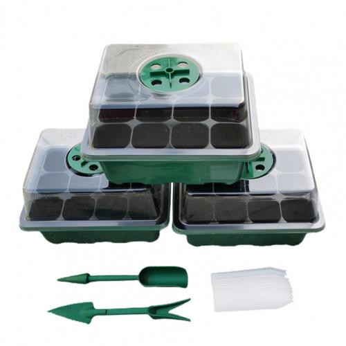 Germination Tray 12 Drainage Hole Strong Ventilation Plastic Nursery Plant Tray for Home: Style 1