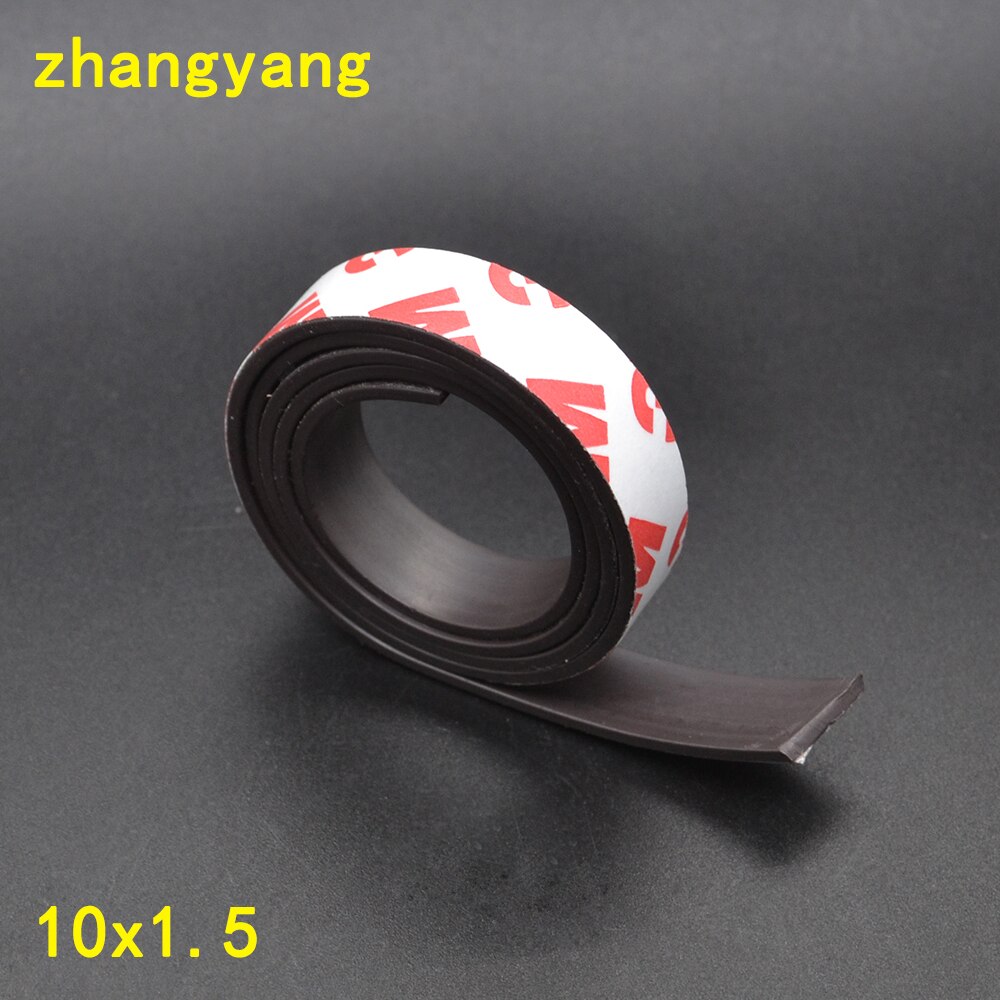 1 Meter 10*1 10*2 12*2 15*1 20*1 30*1 mm self Adhesive Flexible Soft Magnetic Strip Rubber Magnet Tape width 10mm/15mm/30mm